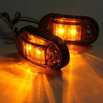 10VNT Įspėjamoji Lemputė LED Diodų Šviesa Ovalo formos Patvirtinimo Priekabos Sunkvežimių Oranžinė Balta Raudona LED Šoninis Gabaritinis Žibintas 12V 24V Sunkvežimių Accessories