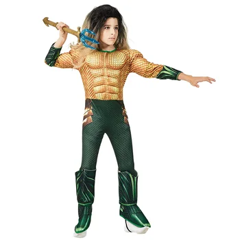Naujas Aquaman Kostiumas Vaikams Aukso Aquaman Raumenų Cosplay Kostiumų Berniukams Superherojų Kostiumai Vaikams Helovinas Kostiumas Vaikams
