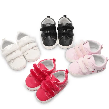 4colors hook&loop oda kūdikių batų kūdikis, berniukas, batai juoda Naujas gimęs batai odiniai pirmą walker 0 -1 metai kūdikiams