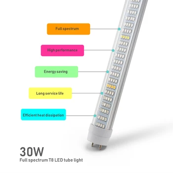 2VNT LED Grow Light Visą Spektrą T8 Vamzdis 60CM Patalpų Augalų Lempos Hydroponic Šiltnamio efektą sukeliančių LED Augimo Barų, Augalai ir Gėlės