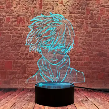 Mano Herojus akademinės bendruomenės Shoto 3D Iliuzija LED Stalas naktinė lempa Spalvinga Besikeičiančių Miega Lempos Anime veiksmo ir žaislas duomenys berniukai