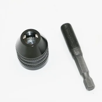 0.3-8mm Tvirtinimo diapazonas Vairuotojo Įrankių Priedai Keyless Adapteris Poveikio Hex Kotu Gręžimo Griebtuvas Lydinio Juoda