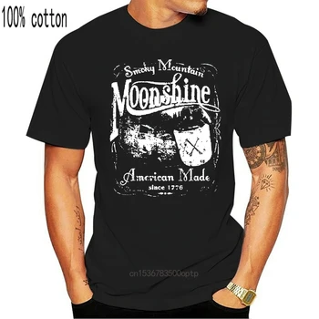 Marškinėliai Vyrams Medvilnės Marškinėliai Dūmo Kalnų Moonshine T-Shirt Viskio Marškinėliai, Mados