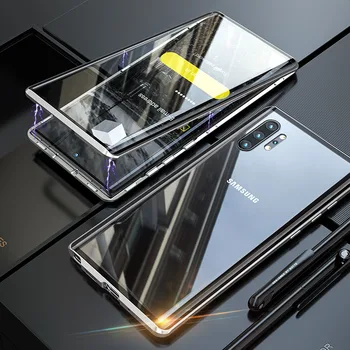 10 Pastaba Plius Padengti 360 Laipsnių Magnetinio Grūdintas Stiklas Case For Samsung Galaxy Note 10 Plus Atsparus Smūgiams Magnetinės Metalo Bamperis Atveju