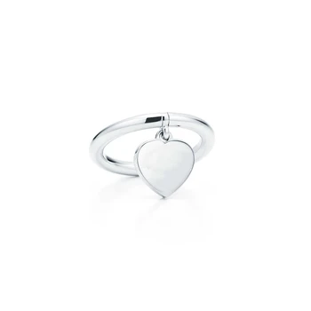 Platus versija Moterų Žiedas Širdies formos klasikinės mados Sidabro Meilės priedai 925 Sterlingas sidabro Papuošalai Valentino dovana