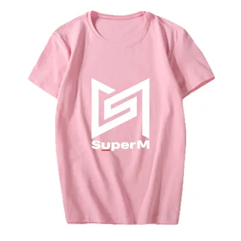 Nauja Mada K-pop SuperM Albumo Koncertas Remti Marškinėlius BAEKHYUN KA Taeyong Taemin Ženklas Lucas Ten Vasaros Trumpas Rankovės marškinėliai