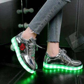 Led Šlepetės USB apšviestas krasovki šviesos sportbačiai žėrintis vaikams, batai vaikams, su šviesa Vienintelio sportbačiai mergaičių ir berniukų