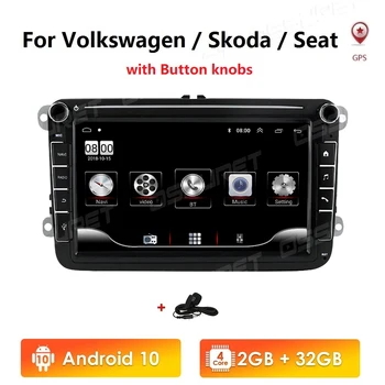 8 Colių Android 10 2Din Automobilių GPS VW / Volkswagen Golf Polo Tiguan Passat B7 B6 Leonas Skoda Octavia Radijo Multimedia Player