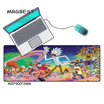 MRG Didelio Dydžio 30x80/40x90CM Gaming Mouse Pad Black Lockedge Morty Anime Klaviatūros Stalas Gumos Kilimėlis Lol CsGo