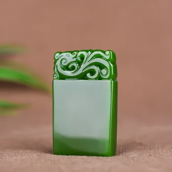 Kinijos Gamtos Green Jade Pixiu Saugos Pakabukas Karoliai Ranka Raižyti Mados Žavesio Papuošalų Amuletas Vyrams, Moterims Pasisekė Dovanos