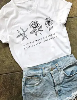 šiek tiek daugiau gerumo šiek tiek mažiau sprendimas T-Shirt Gėlių Išsaugoti Augalų Tee Šūkis Grunge Bitės Grafinis Camisetas citata Viršūnės