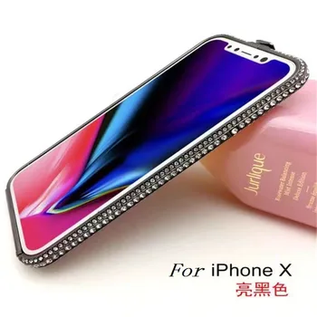 Bling Diamond Prabanga kalnų krištolas Blizgučiai Aliuminio Metalo Bumper Case For Iphone X 6, 6S 7 8 Plius 10 Prizminis Formos Rėmo Dangtis