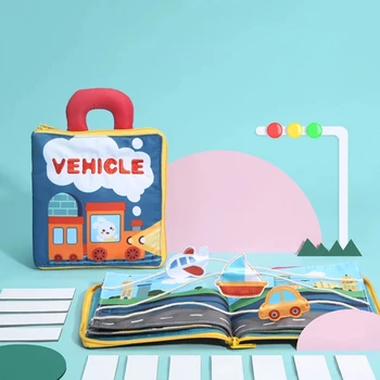 3D Minkšta Šluoste, vaikų Knygų Gyvūnų ir Transporto priemonės Montessori Žaislai Vaikams Žvalgybos Plėtros Skalbti Atsiskleisti, Knygos, Žaislai