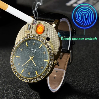 2020 Bosas Prabangūs Laikrodžiai Kvarco Mens Diamond Laikrodžiai USB Įkrovimo Flameless Lengvesni Laikrodžiai Vyrams Aukso Laikrodžiai Whatch Vyrų gg