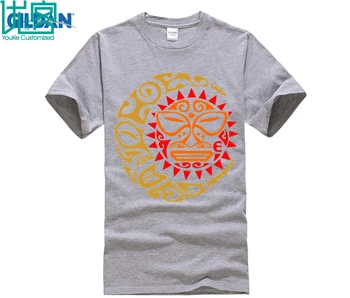 Maorių Sun Moon Marškinėliai Tradicinio Meno Gyvūnų