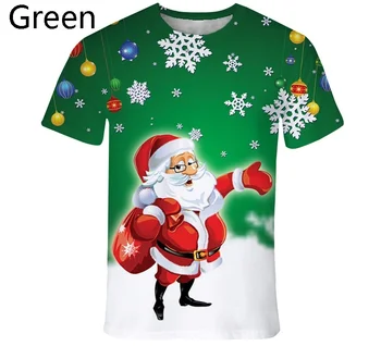 Naujas Mados Spausdinimo Vyrų Atsitiktinis Kalėdų 3D T-shirt vyrams