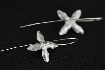 925 Sterlingas Sidabro Keturių Lapų Dobilų Earings Elegantiškas ilgas Lašas Auskarai Moterų Mados Brincos Grandes Fine Jewelry pendientes