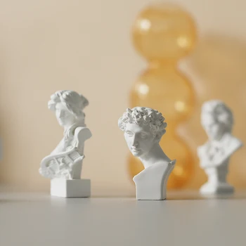 7cm Dervos meno miniatiūrinės figūrėlės namų dekoro eskizas galvos statula krūtinė apdailos statulos gipso eskizas, piešinys mokymo priemonių
