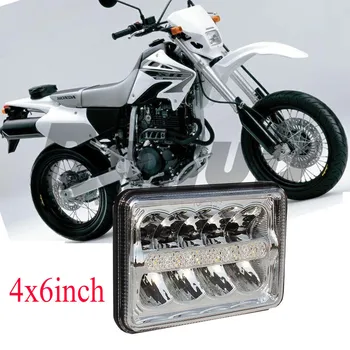 4X6 Motociklo priekinis žibintas Kvadratas Šviesą Balta Halo DRL Gintaro Posūkio Signalo Uždaromos high/low Beam Pakeisti Suzuki DRZ