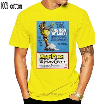 Monty Python Ir Šventasis Gralis 80's Vintage Filmo Marškinėliai trumpomis Rankovėmis, Medvilnės Marškinėliai viršuje tee Marškinėliai Vyrams