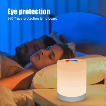 VKTECH Pritemdomi RGB Smart LED Spalvinga Naktį Šviesos Touch Control USB Įkrovimo Naktiniai Kambario Stalo, Lauko Kempingas Naktį Lempa