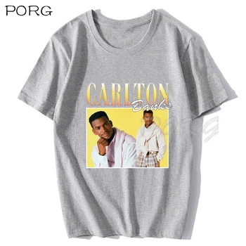 Carlton Bankai Šviežių Princas Mados Marškinėliai Vyrams 90-ųjų Stiliaus Hip-Hop, T-marškinėliai trumpomis Rankovėmis Medvilnės Marškinėlius Ulzzang Ventiliatoriaus Trišakis Droshipping