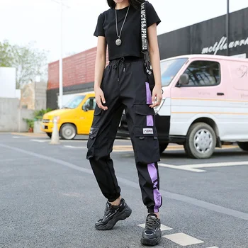 Moterų Mados Naujų Krovinių Kelnės Rudenį Juoda Raišteliu Kulkšnies Ilgio Kelnės Moterims Atsitiktinis Streetwear Poilsiu Kelnės Sweatpants