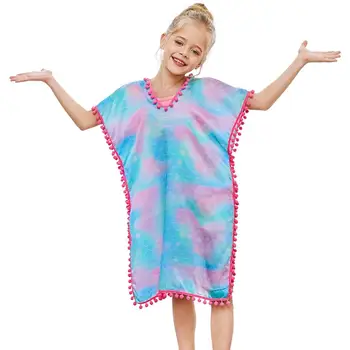 Naujas Paplūdimio Suknelė, Apsiaustas Girl Vasaros Paplūdimio Cover-up maudymosi kostiumėlis Mergaitėms Kvėpuojantis Mielas Kutas Chlid Atsitiktinis Keltą