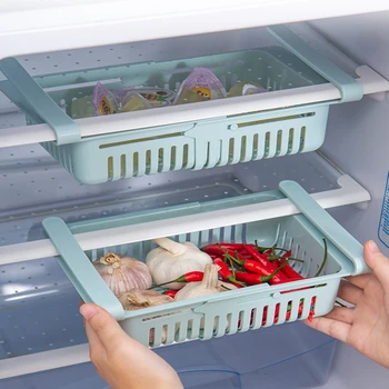 Reguliuojamas Tampus Šaldytuvas Organizatorius Stalčių Krepšelį Šaldytuvas Pull-out Stalčiai Šviežių Tarpiklis Sluoksnis Maisto stalčiuko