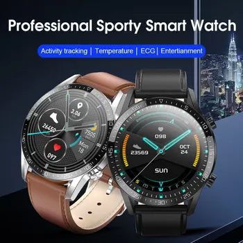T03 Smart Watch Vyrams 24 valandų nepertraukiamas temperatūros stebėti IP68 EKG PPG BP Širdies ritmo Fitness Tracker sporto Smartwatch vs L13