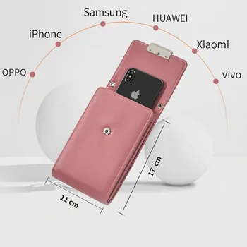 Mobiliojo Telefono Maišelį Flip Case For iphone 8 7 x xs Odos Mini Crossbody Piniginės pritaikyta 
