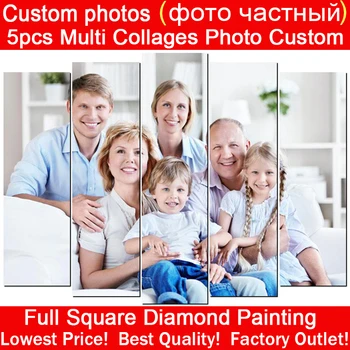 5vnt Įvairių Koliažai Foto Užsakymą kvadratiniu Diamond Siuvinėjimo 