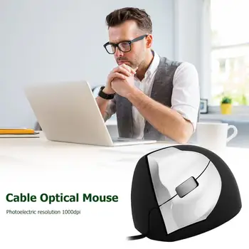 Patvarus Laidinio Pelės Klasikinis Subtilus 3 Mygtukai, USB Laidinio 1000 DPI Optinis Vertikalus Office Pelė Desktop Laptop