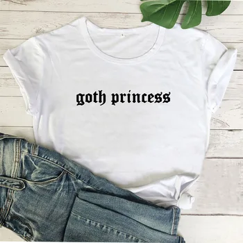 Goth Princesė Harajuku Marškinėliai Moterims, O-kaklo trumpomis Rankovėmis Camiseta Mujer Juoda Medvilnės Marškinėlius Moterų Atsitiktinis Marškinėliai, Femme T-shirt