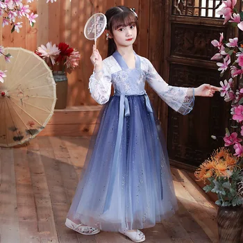 Mielas Vaikai Hanfu Suknelės Vintage Stiliaus Kinijos Mergaičių Tradicinių Princesė Dress Hanfu Cosplay Kostiumų Tango Drabužius Vestido Chino
