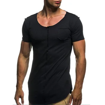 Tarpvalstybinės vyrų atsitiktinis mados apvalios kaklo susinervinęs T-shirt vasaros atsitiktinis sporto trumparankoviai marškinėliai