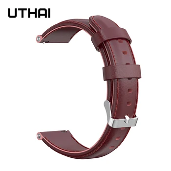 UTHAI P41 Watchbands 22mm Odos Diržas Tinka galaxy žiūrėti active2 / aktyvus (40MM) R500 naftos vaškas odą