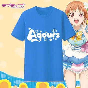 Naujas Anime lovelive!saulė!! Aqours Cosplay T-shirt Vasaros Anime Ruby Kurosawa Medvilnės trumpomis Rankovėmis Tees
