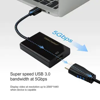 USB į HDMI Adapteris (Rodyti Nuorodą Chipset), CableCreation USB 3.0 Išorinis Vaizdo plokštė Windows, Mac ir Daugiau, Juoda