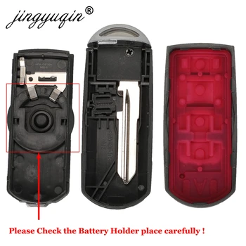 Jingyuqin 10vnt už Mazda 3 6 CX-3 CX-5 Pakeitimas 3/ 2+1/ 4 Mygtukas Smart Nuotolinio Automobilio Raktas su Lukštais Atveju Fob Raudona Paspaudę MAZ24R Peilis