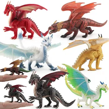 Modeliavimo Kietoji Mokslinė Fantastika Gyvūnų Skaičius Lėlės, Žaislai Vaikams Plaukioja-Dragon Dinozaurų Suaugusiųjų Žaislai Ledo Drakonas Dovana