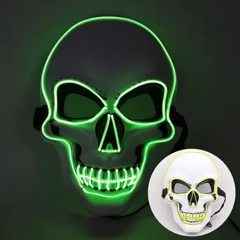Cosplay Helovinas LED Šviesos Iki Kaukė Festivalis Šalis Kaukės Neon Kaukolė Veido Kaukė Apšvietimas Tamsoje Rekvizitai Suaugusiųjų Šviesos Žaislas