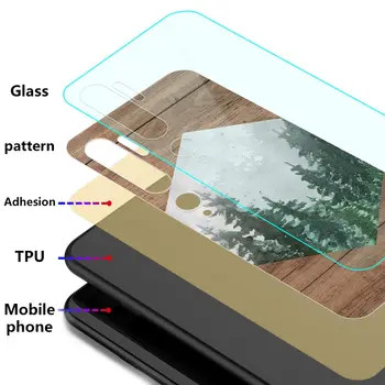 Miško Geometrijos Medienos Pobūdis Atveju Xiaomi MI Poco X2 X3 NFC 10T 9T Pro CC9E 8 Stiklas Telefoną Atveju 10 Pastaba Lite M2 F2 C3 Dangtis