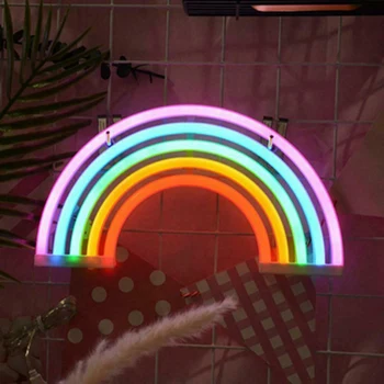 Spalvinga Vaivorykštė Neoninis Ženklas LED Rainbow Šviesos Lempa Bendrabučio Dekoro Vaivorykštė Dekoro Neoninės Lempos, Sienų Dekoras Kalėdų Neoninės Lemputės, LED lempa