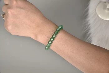 Natūraliai aišku, Žalios jaunimo 8 MM permatomas Elegantišką išvaizdą Dong ling Jasper rankų darbo Apyrankė.