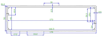 1 gabalas aliuminio korpusas atveju elektronikos projekto atveju 50(H)x178(W)x220(L) mm 8053