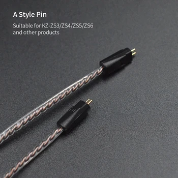 KZ Ausines Su Micrphone kabelis 2PIN pin atnaujinti kabelis, Ausinės laidą su mic už ZST ZSN ZS10 pro ZS3 ZS6 AS16 AS12 ZSN Pro