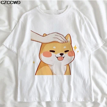 Vasaros Camisas Mujer Harajuku T-Shirt Kawaii Devynių Skirtingų Cute Kačių, Spausdinti Korėjos Streetwear Moterų Marškinėliai Atsitiktinis Chic Viršūnes Tee