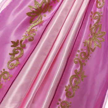 Merginos Princesė Rapunzel Dress Up Suknelės Kūdikių Vasaros Cosplay Šalies Kostiumai Mažas Vaikas Susivėlęs Vaidmenų Frocks Girl