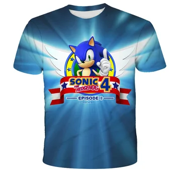 Nauja Vasaros 3D Marškinėliai Vaikams【Sonic】Ežys Gražių Vaikų Berniukų/Mergaičių/Cartoon Tee O-Kaklo Drabužius Vasaros Mados Atsitiktinis Viršūnės